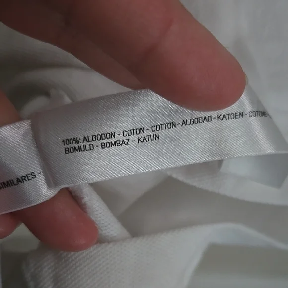 Men's White Short Sleeve Shirt With Red And Blue Stiped Cuffs - Picture 5 of 7